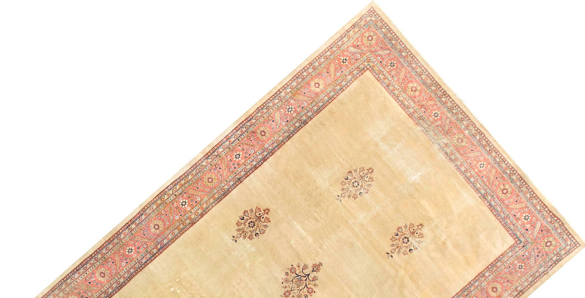 Hand-Woven Distressed Shabby Chic Vintage Turkish Rug For Sale