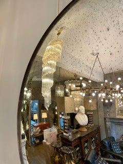 Distressed Silver Convex Mirror