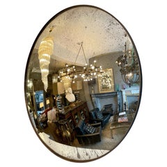 Distressed Silver Convex Mirror