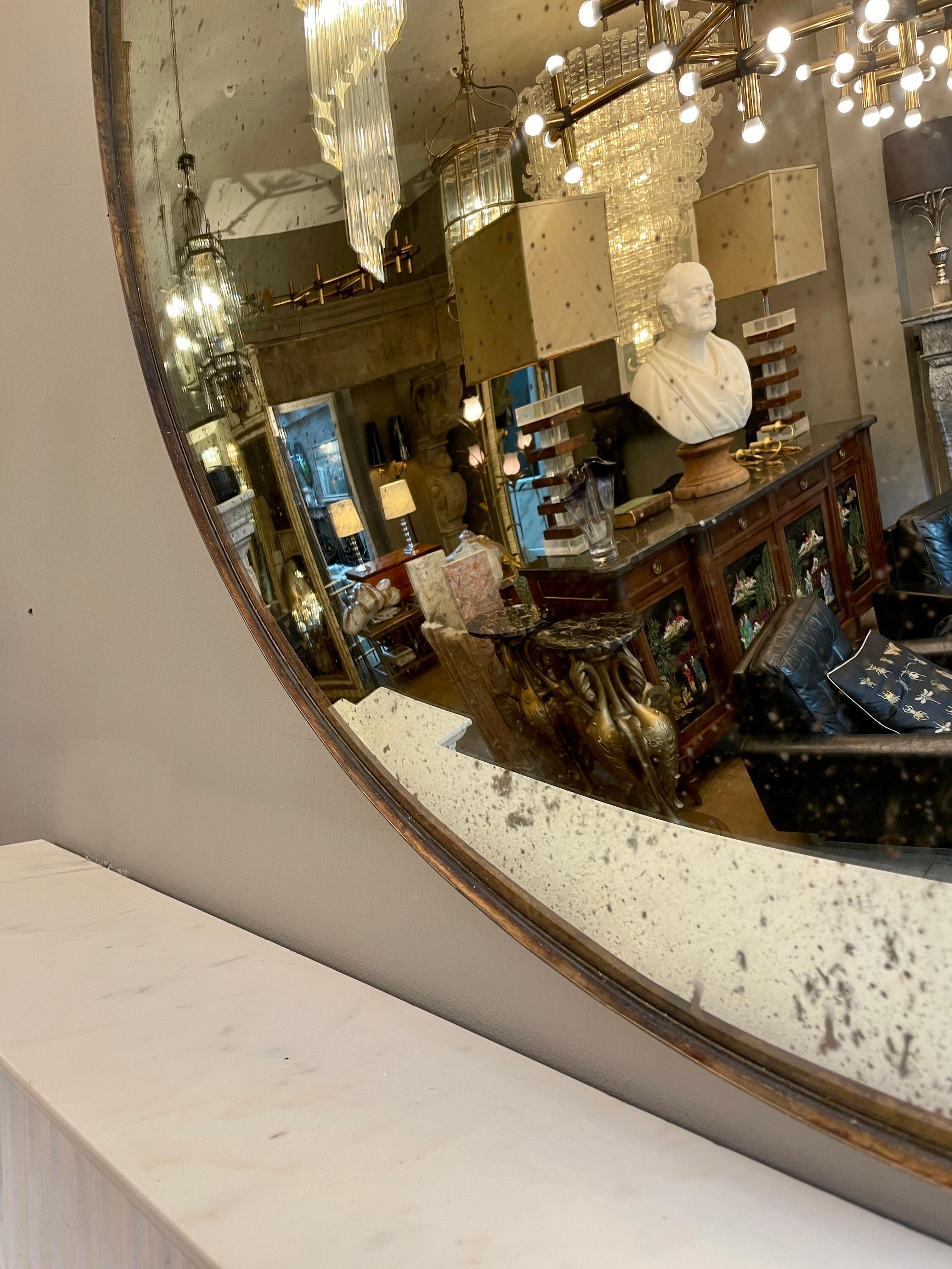 Distressed Silver  Convex Mirror In Good Condition In London, GB