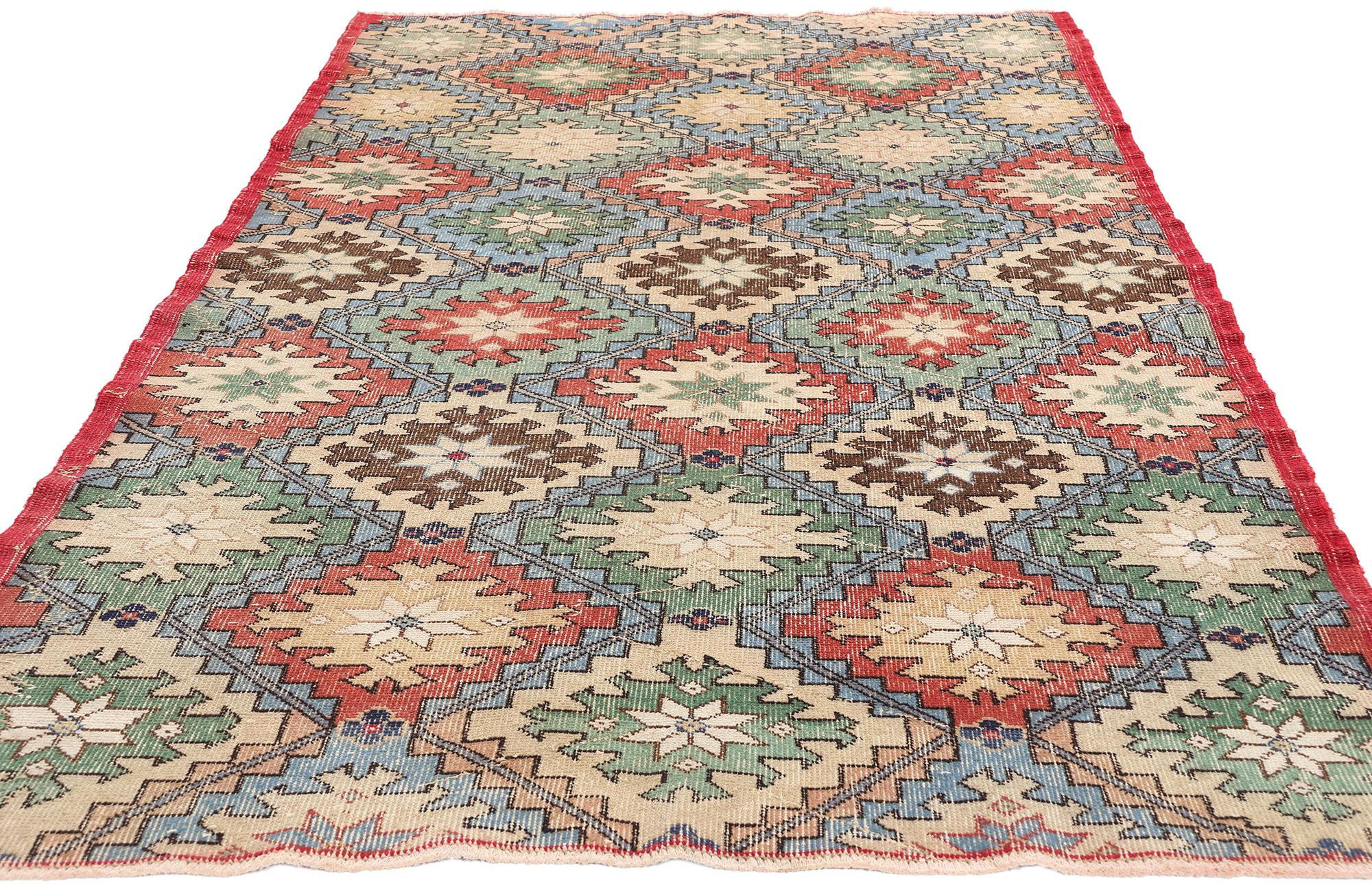 Türkischer Sivas-Teppich, Vintage (Art déco) im Angebot