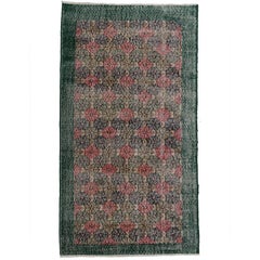 Distressed Sivas Accent Rug with Industrial Art Deco Style