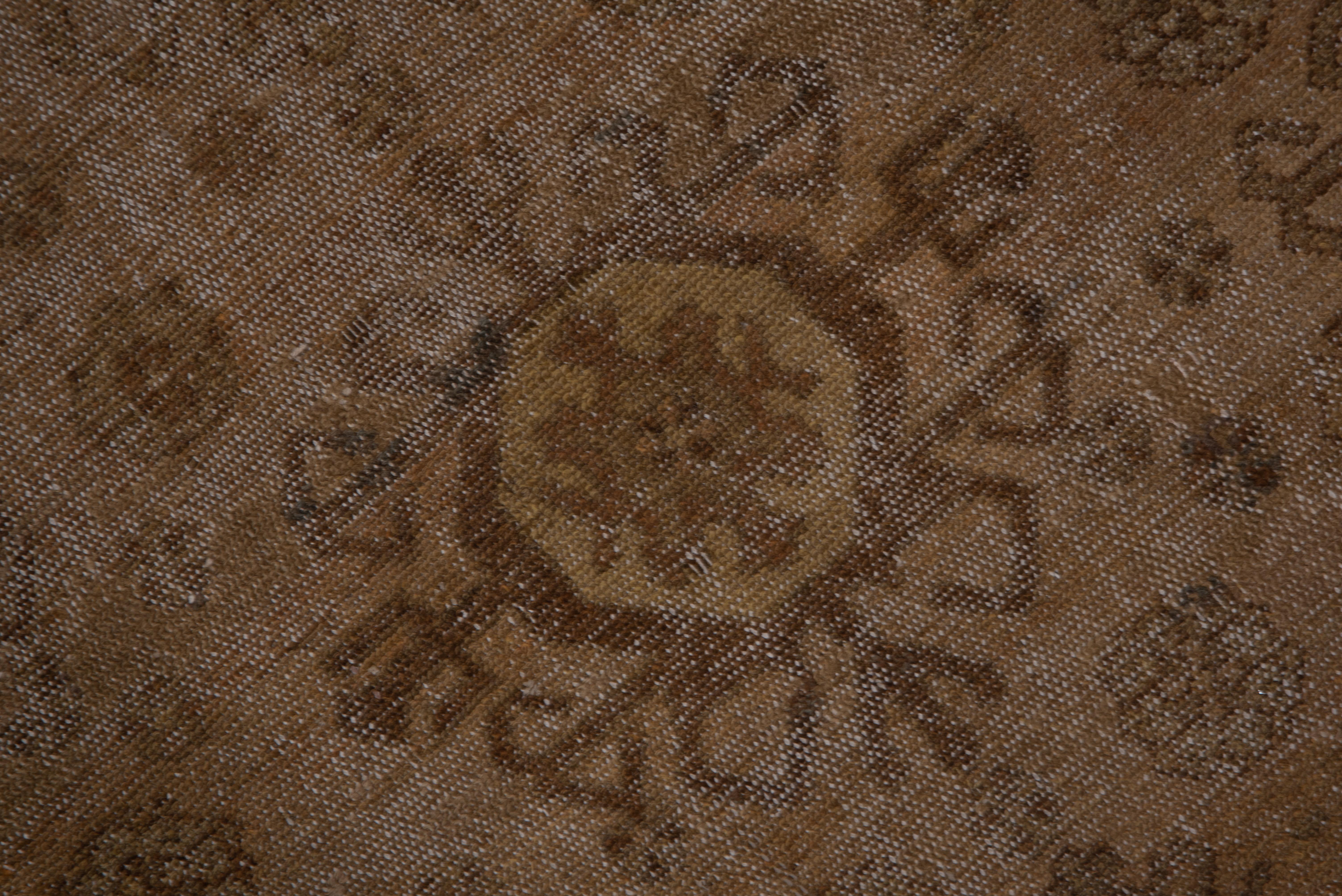 Hand-Knotted Distressed Sivas Rug, Earth Tones, circa 1920s For Sale