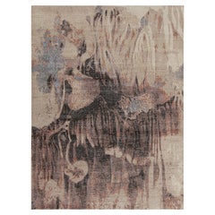 Rug & Kilim: Tappeto astratto in stile Distressed in beige, nero e viola