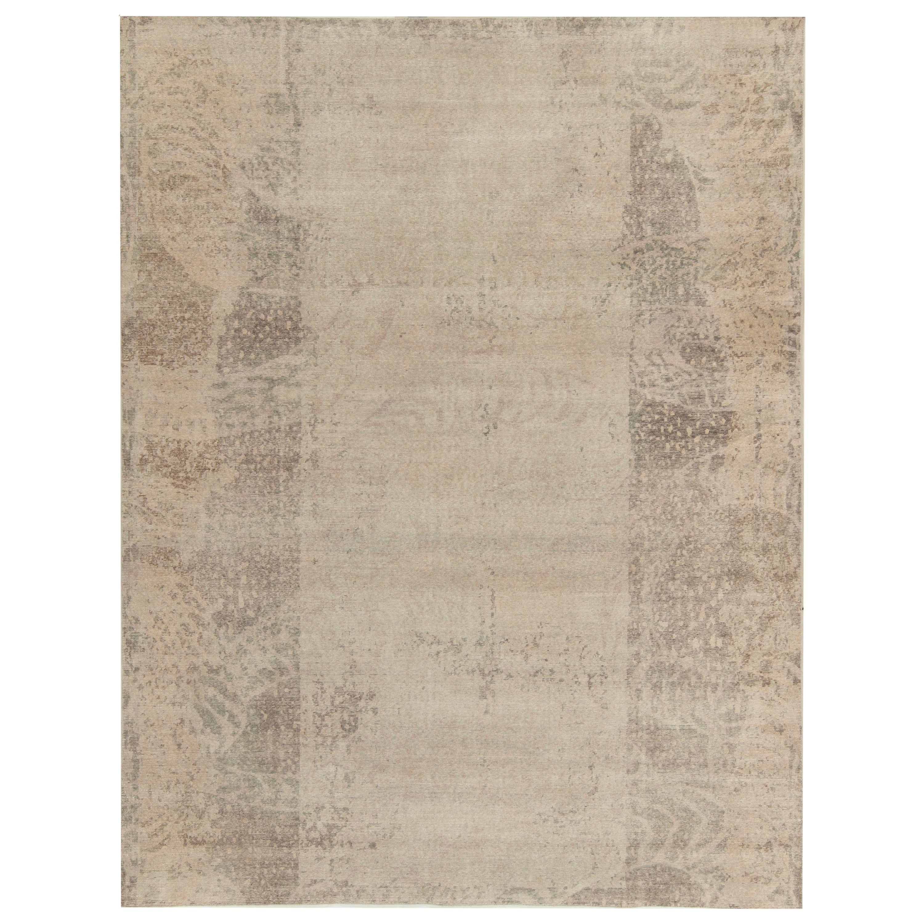 Abstrakter Teppich in Beige-Braun & Grau von Rug & Kilim