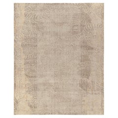 Abstrakter Teppich & Kelim-Teppich im Distressed-Stil mit beige-braunem und grauem Muster