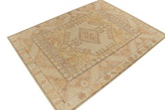 Distressed style custom rug in Gold, Medallion pattern by Rug & Kilim