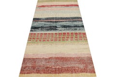 Rug & Kilim's Distressed Style Modern Custom Rug in Multicolor Abstract Pattern