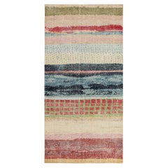 Rug & Kilim's Distressed Style Modern Custom Rug in Multicolor Abstract Pattern