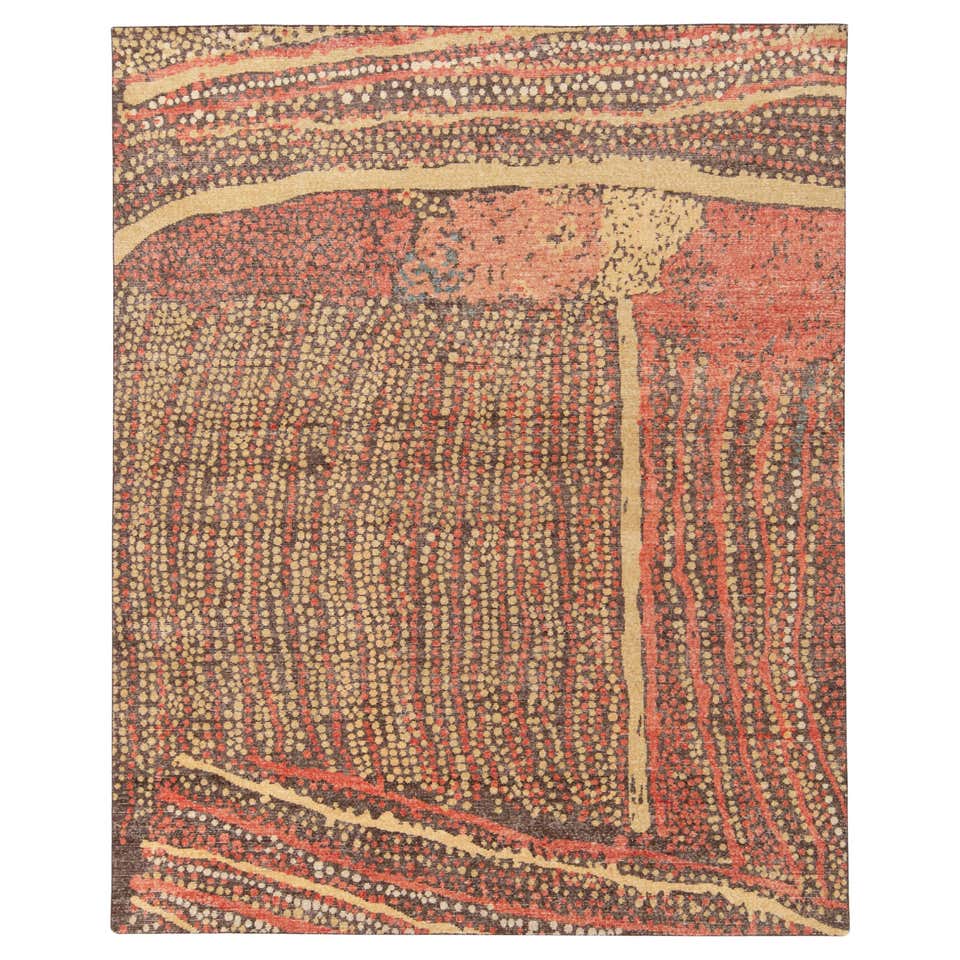Modern Abstract Rug in Red and Beige Painterly Pattern by Rug and Kilim ...