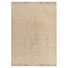 Alfombra moderna estilo desgastado de Rug & Kilim con estampado abstracto marrón y beige