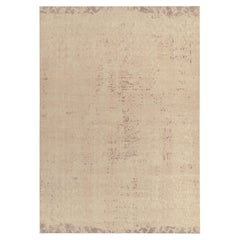 Rug & Kilim's Distressed Style Modern Rug in Brown & Beige Abstract Pattern