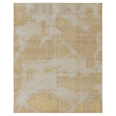 Moderner Teppich & Kelim-Teppich im Distressed-Stil in Gold, Beige mit abstraktem Muster