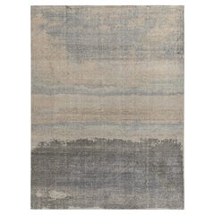 Rug 
Kilim
s Distressed Style Modern Rug in Gray, Blue, Beige Abstract Pattern