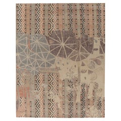 Tapis & Kilim's Tapis moderne de style vieilli en gris, motif déco multicolore