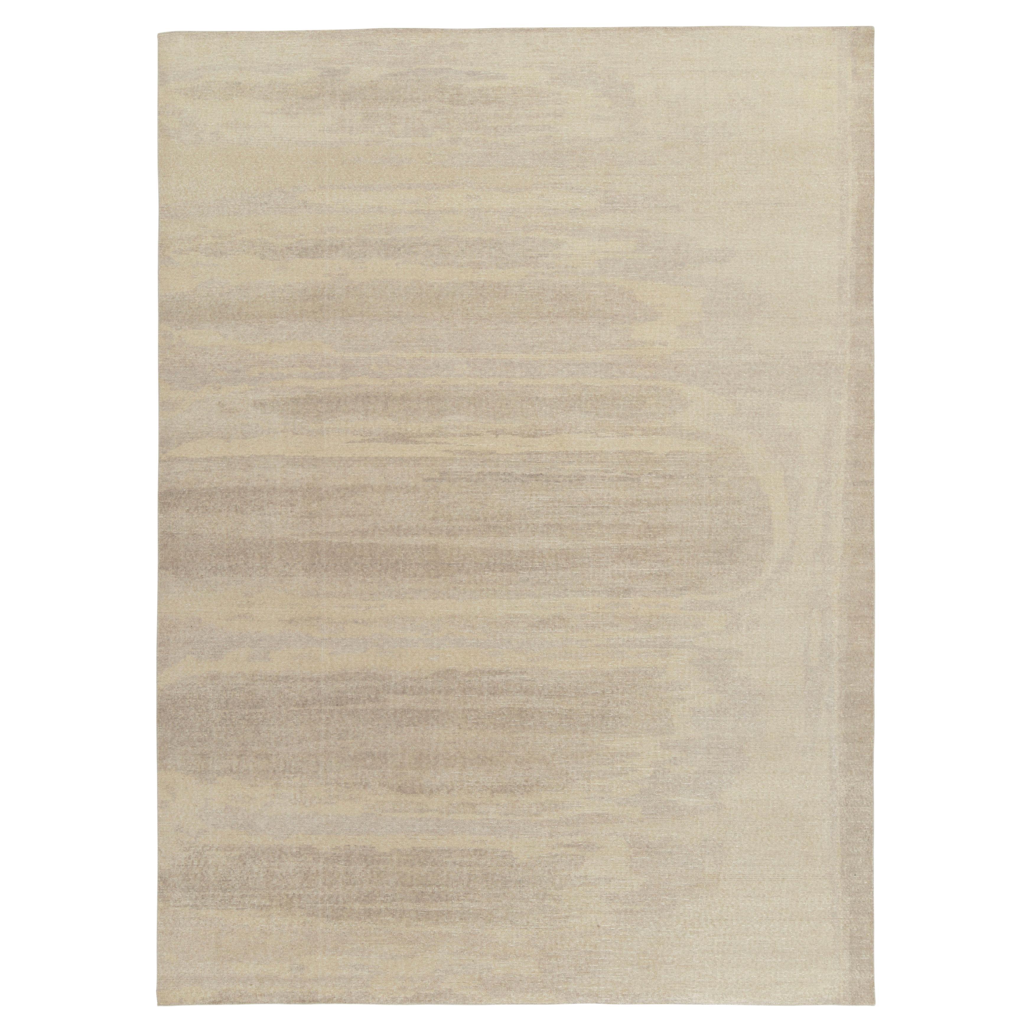 Moderner Teppich im Distressed-Stil von Teppich & Kelim in Grau, Beige-Braun mit abstraktem Muster
