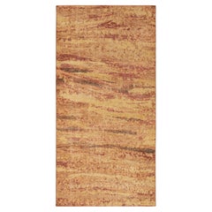 Rug & Kilim's Distressed Style Rug in Red, Orange & Gold Abstract Pattern