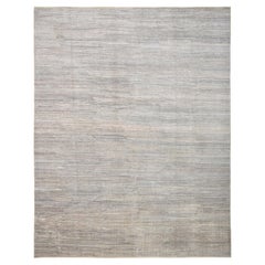 Alfombra de lana natural texturizada envejecida 12'1''x15'7''