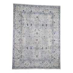 oxidized wool rugs Distressed Textured Pure Silk with Oxidized Wool Hand Knotted Rug