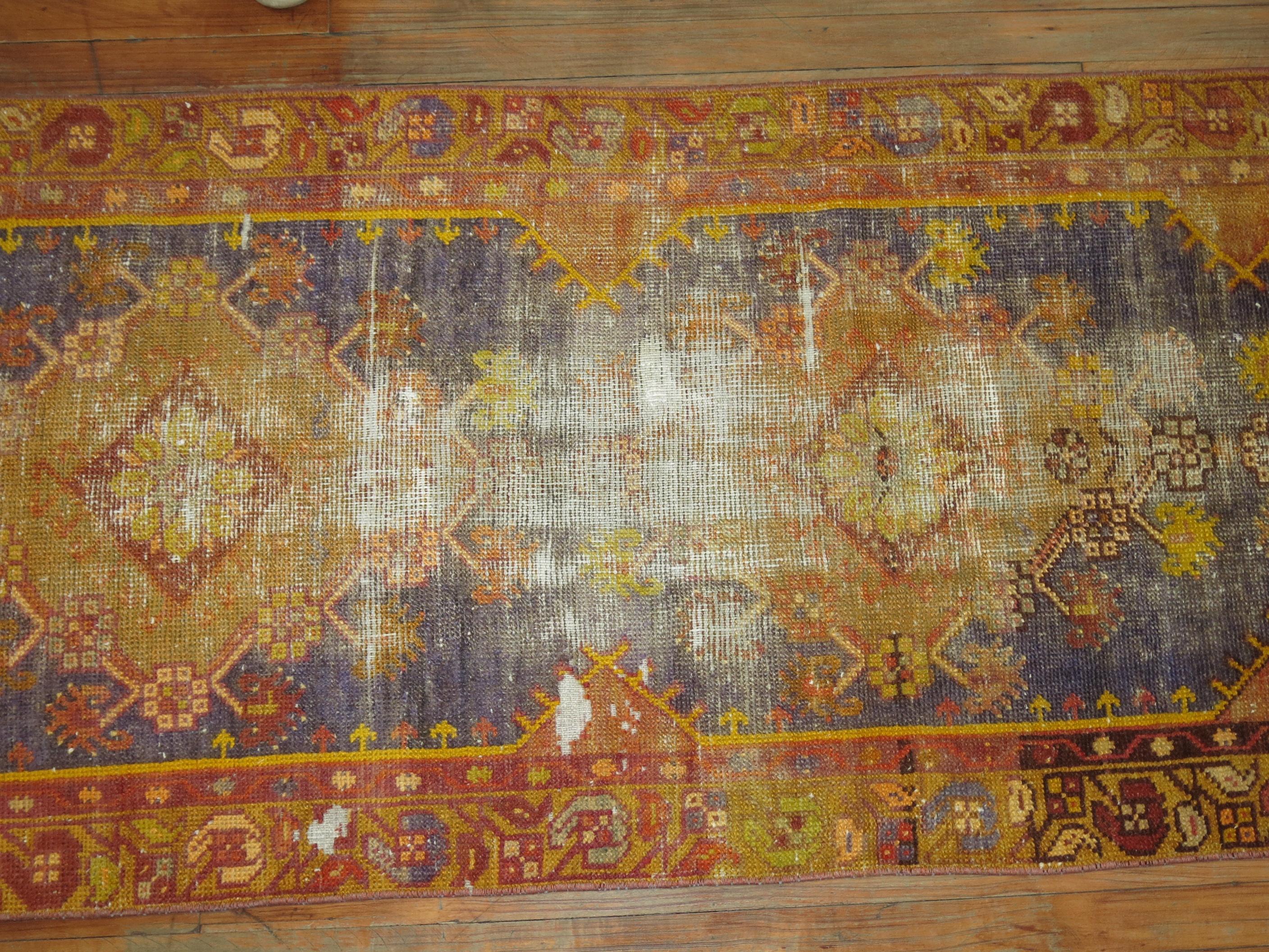 Turkish Anatolian Runner In Distressed Condition For Sale In New York, NY