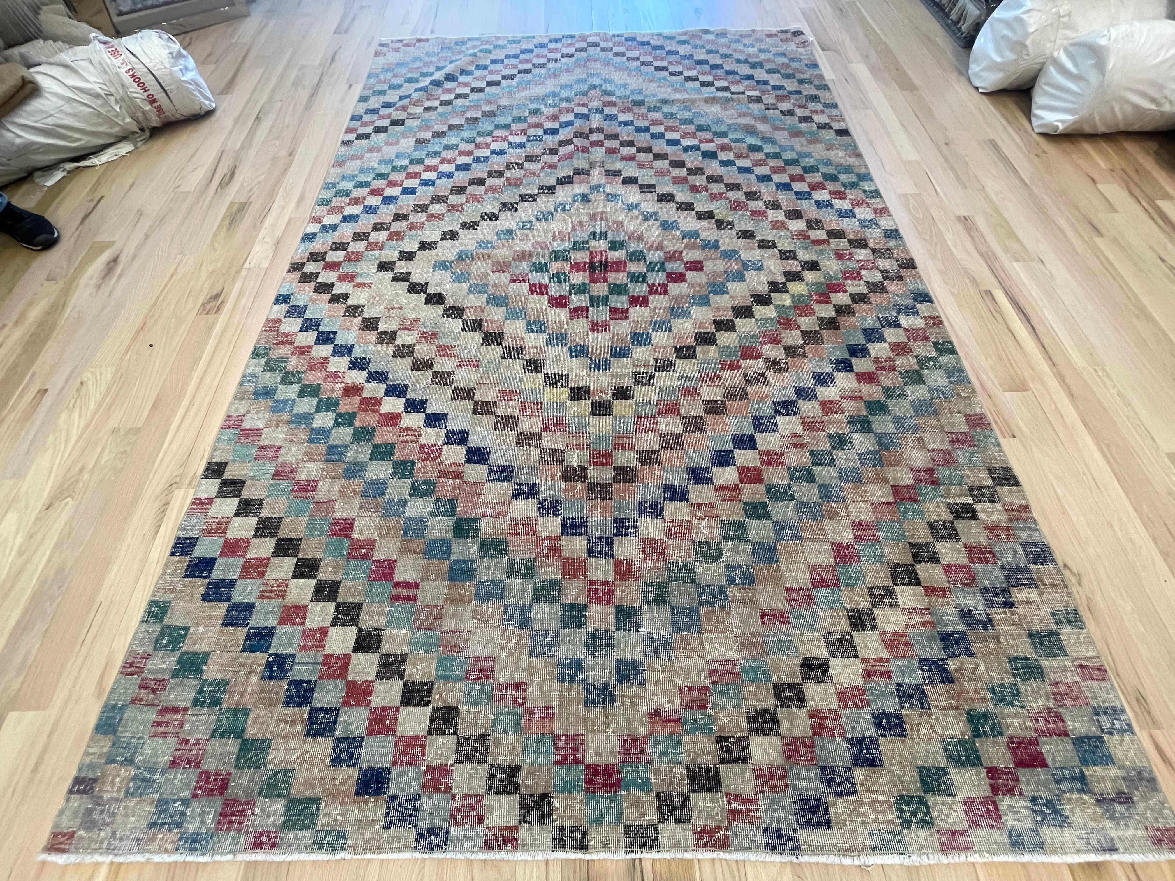 Wool Distressed Turkish Rug  For Sale