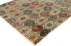 Zeki Muren Distressed Turkish Sivas Rug with Modern Style