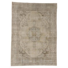 Distressed Turkish Sivas Rug with Shabby Chic Farmhouse Gustavian Style Distressed Turkish Sivas Rug with Shabby Chic Farmhouse Gustavian Style