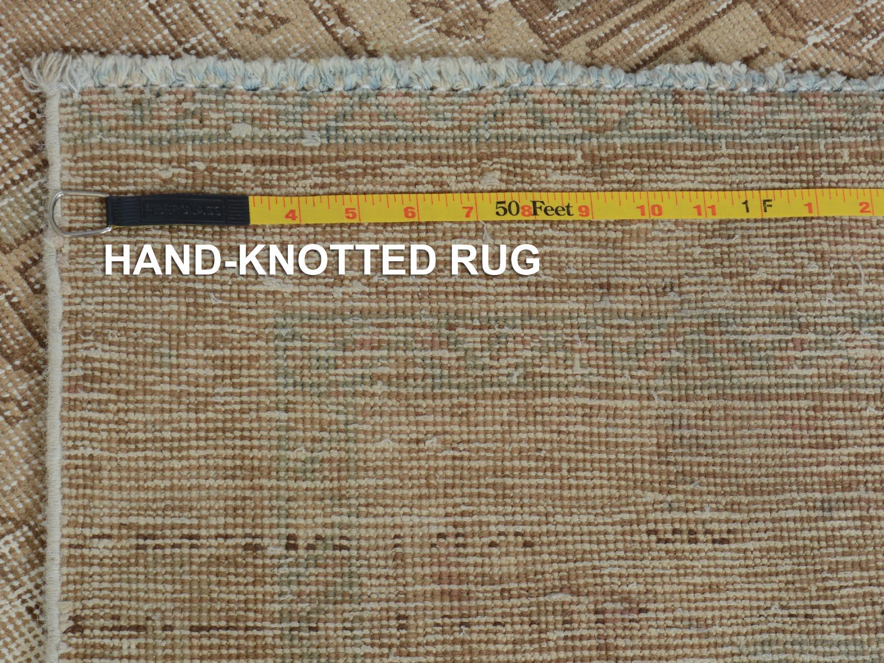 Mid-20th Century Distressed Vintage and Worn Down Karajeh Hand Knotted Runner Bohemian Rug
