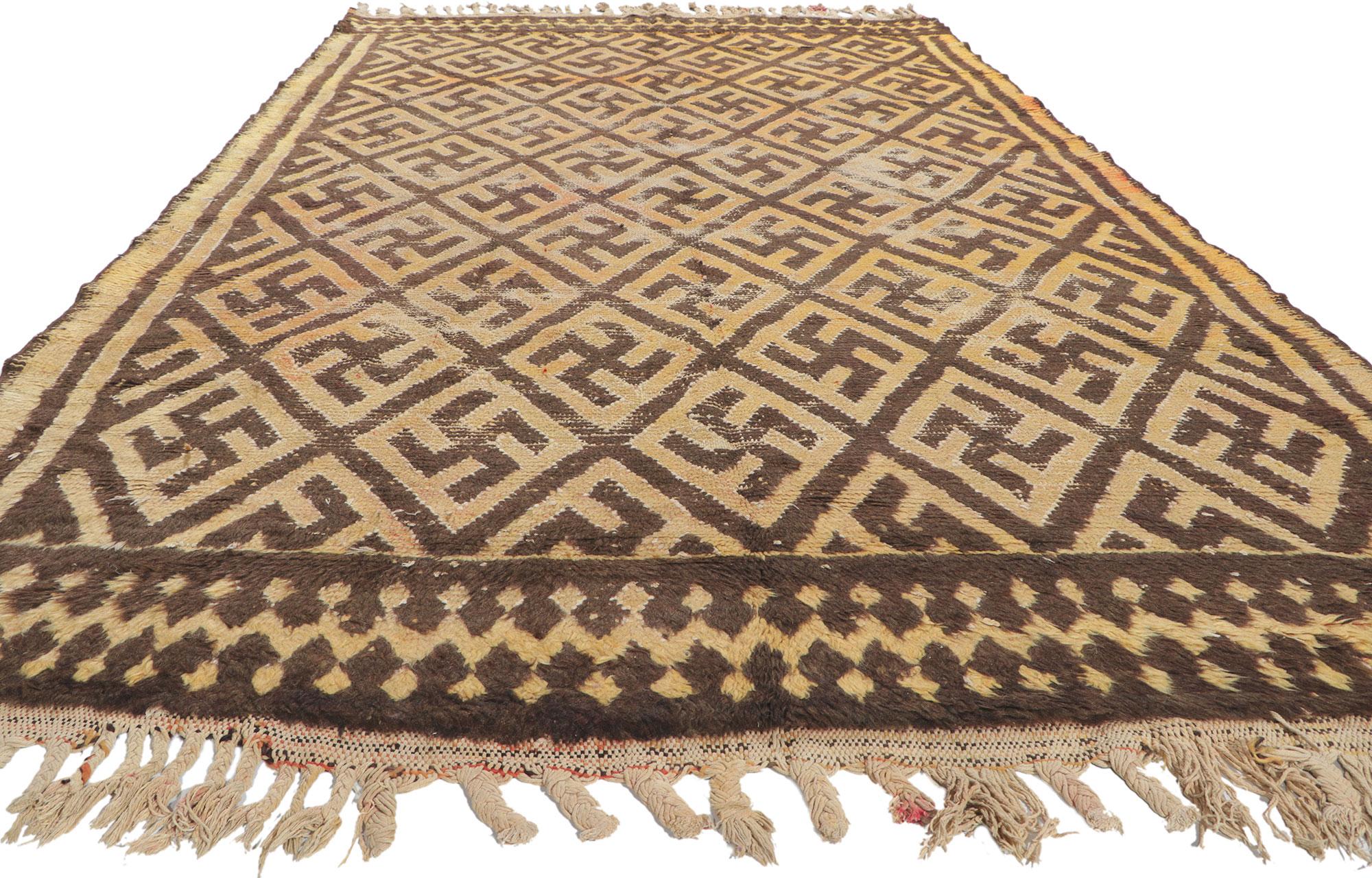 Modern Distressed Vintage Berber Moroccan Rug For Sale