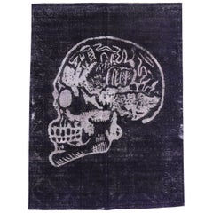 Vintage Craniotomy Schädel-Teppich im Used-Look, inspiriert von Alexander McQueen