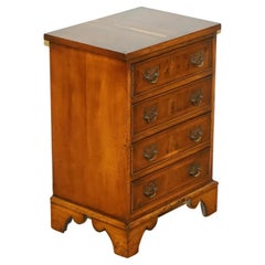 Distressed Used Georgian Style Yew Wood Chest of Drawers