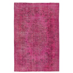 5.6x8.5 Ft Vintage Rug Over-Dyed in Pink. Great 4 Modern Home & Office Decor