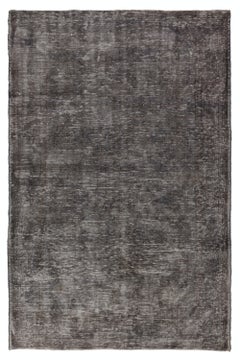 6x9 Ft Distressed Vintage Area Rug Surteint en gris, noué à la main en Turquie