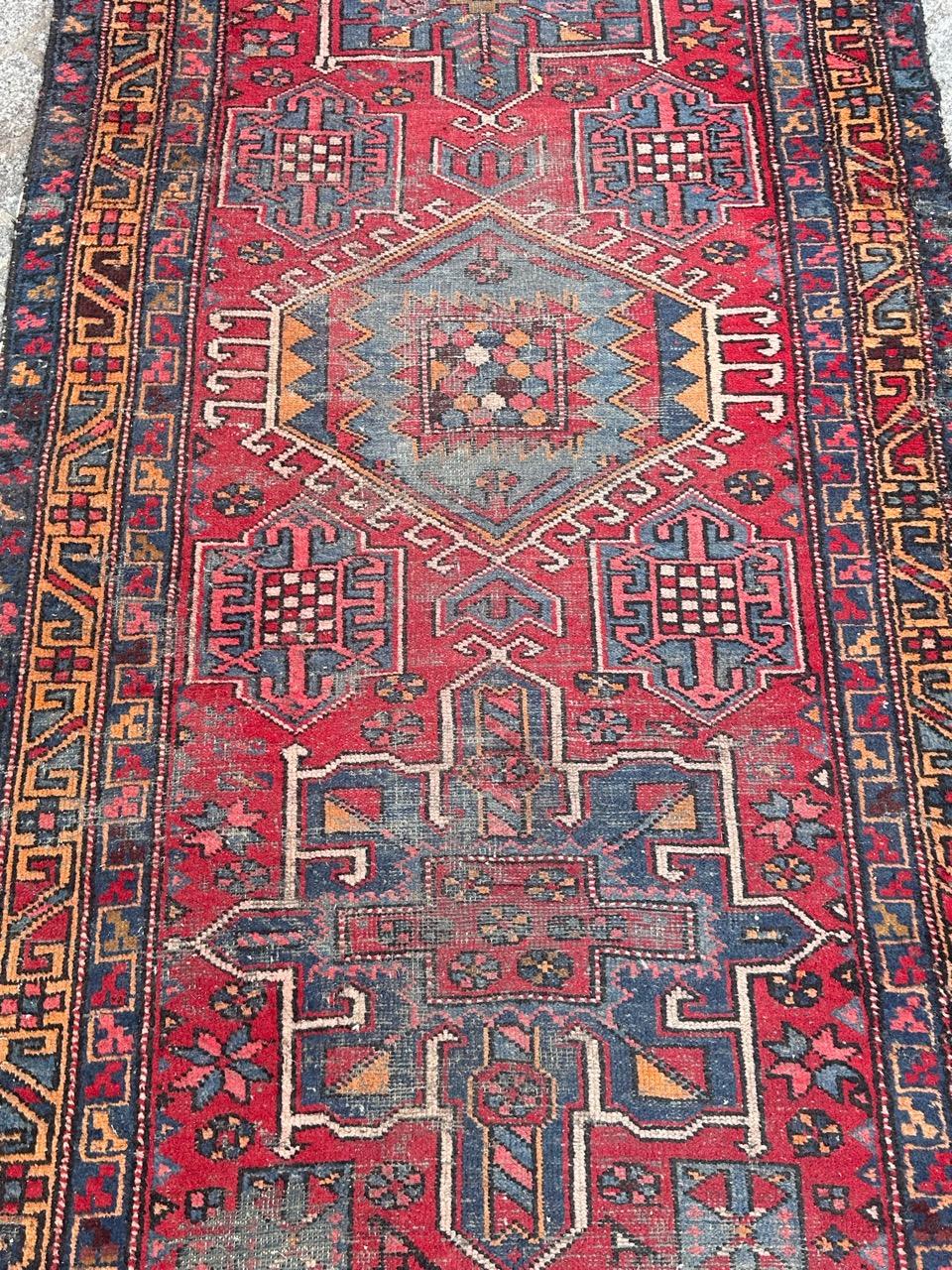 Rustico Runner Karaje vintage invecchiato in vendita