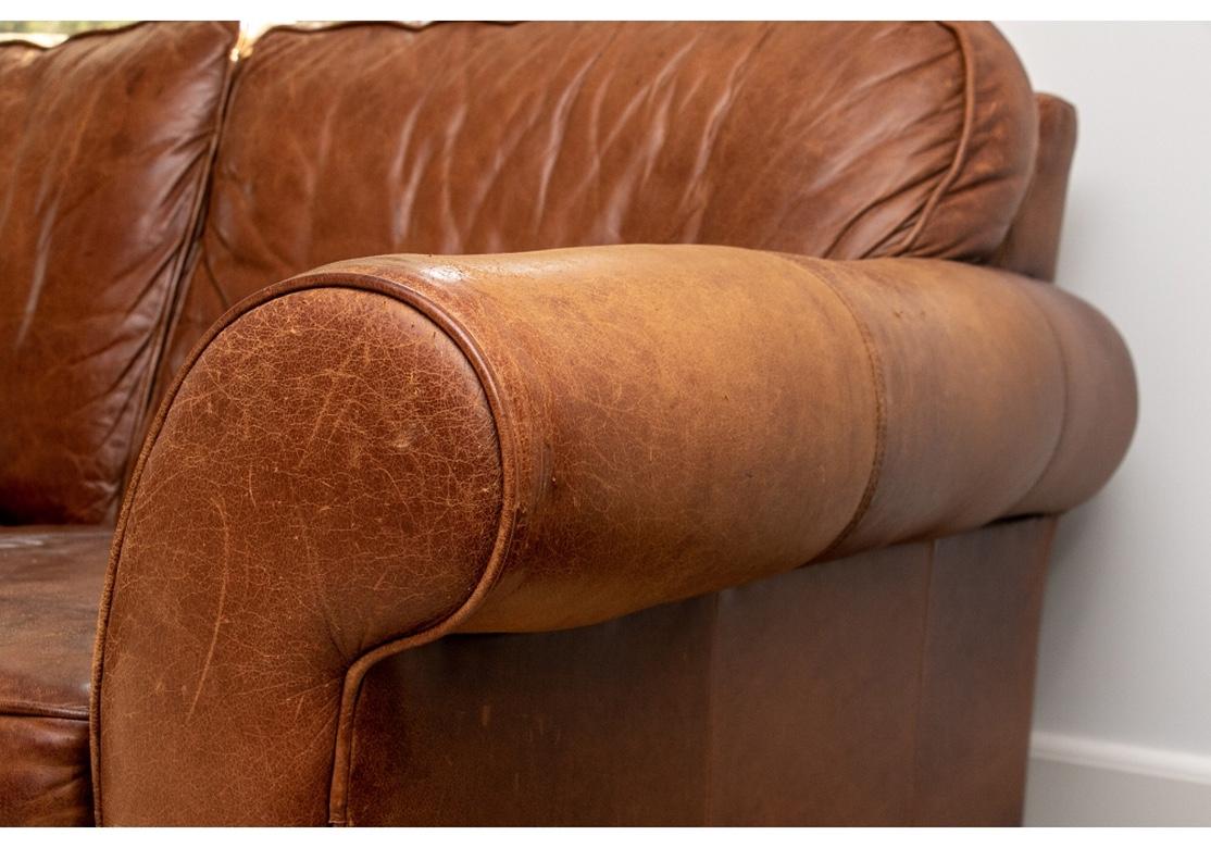 Distressed Vintage Leather Sofa 2