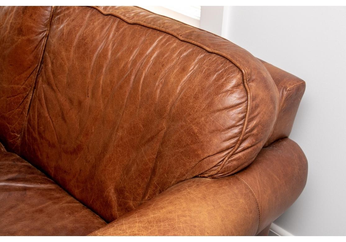 Distressed Vintage Leather Sofa 5