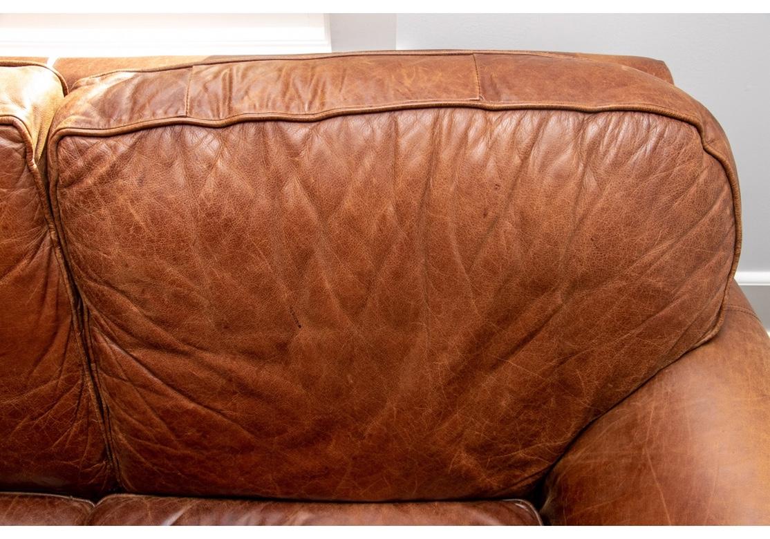 Distressed Vintage Leather Sofa 7