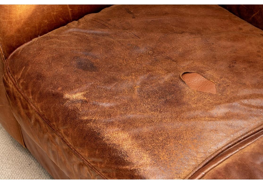 20th Century Distressed Vintage Leather Sofa