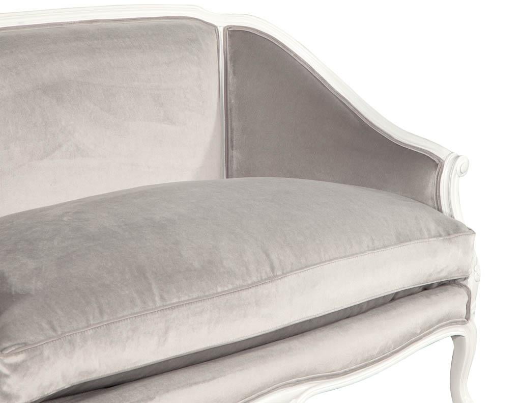 American Distressed Vintage Louis XV Style Settee Sofa