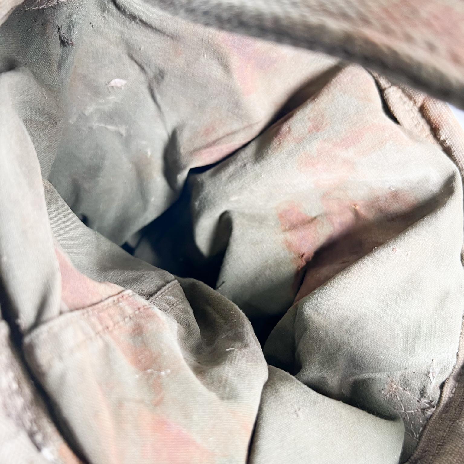 Distressed Vintage Military Green Canvas Portable Carry Tote Bag 2
