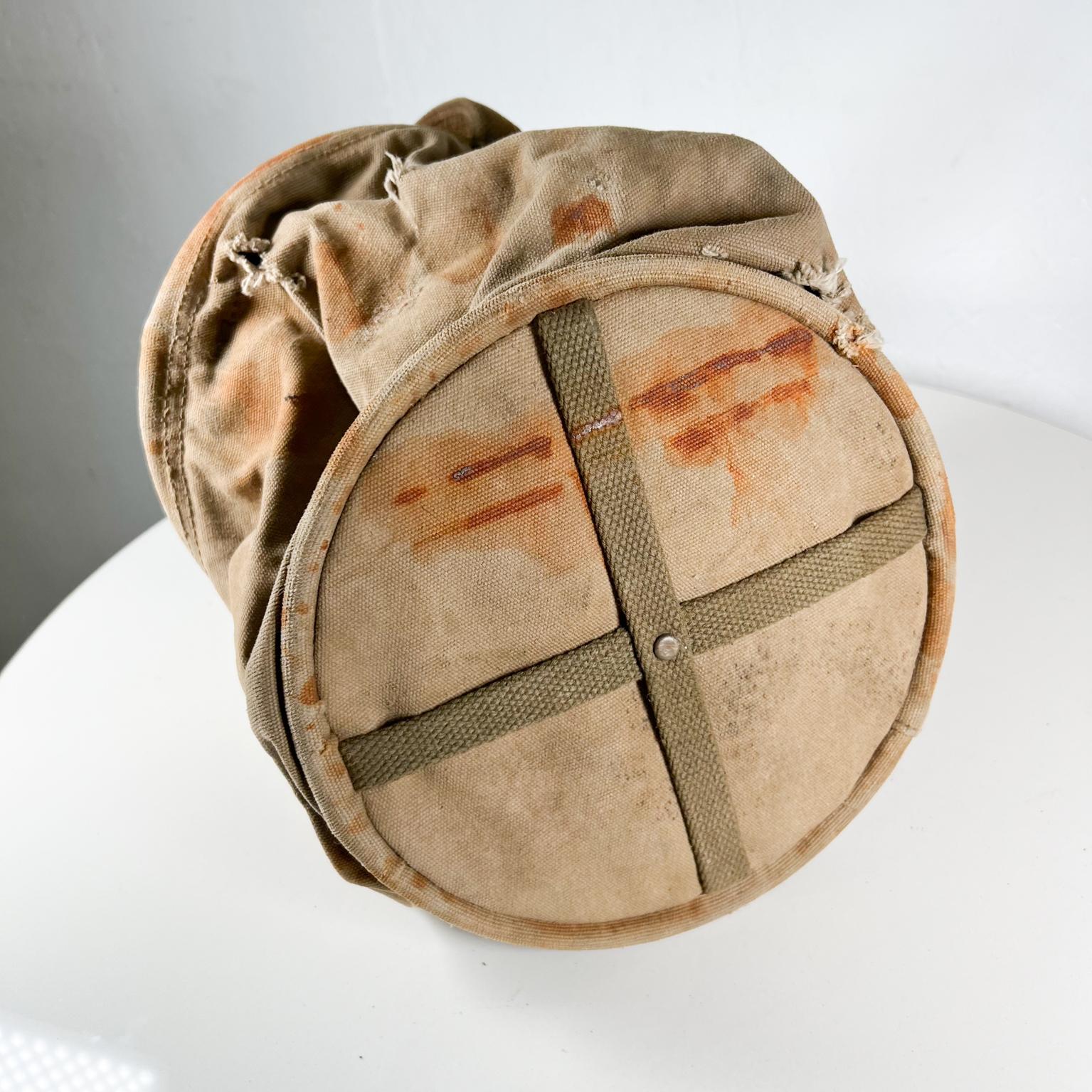 Distressed Vintage Military Green Canvas Portable Carry Tote Bag 3