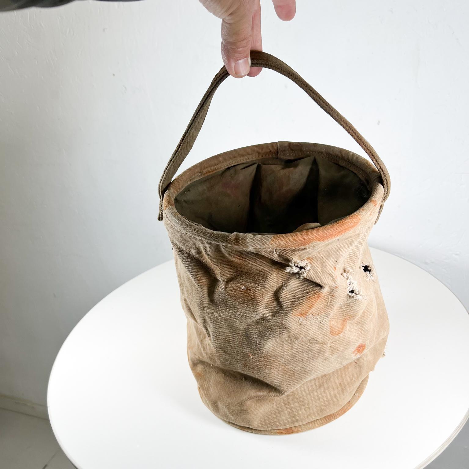 Distressed Vintage Military Green Canvas Portable Carry Tote Bag 4