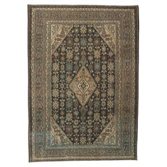 Distressed Used Persian Hamadan Rug, Luxury Lodge Meets Relaxed Refinement