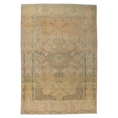 Vintage Persian Joshegan Rug with Millefleur Design with Faded Soft Colors