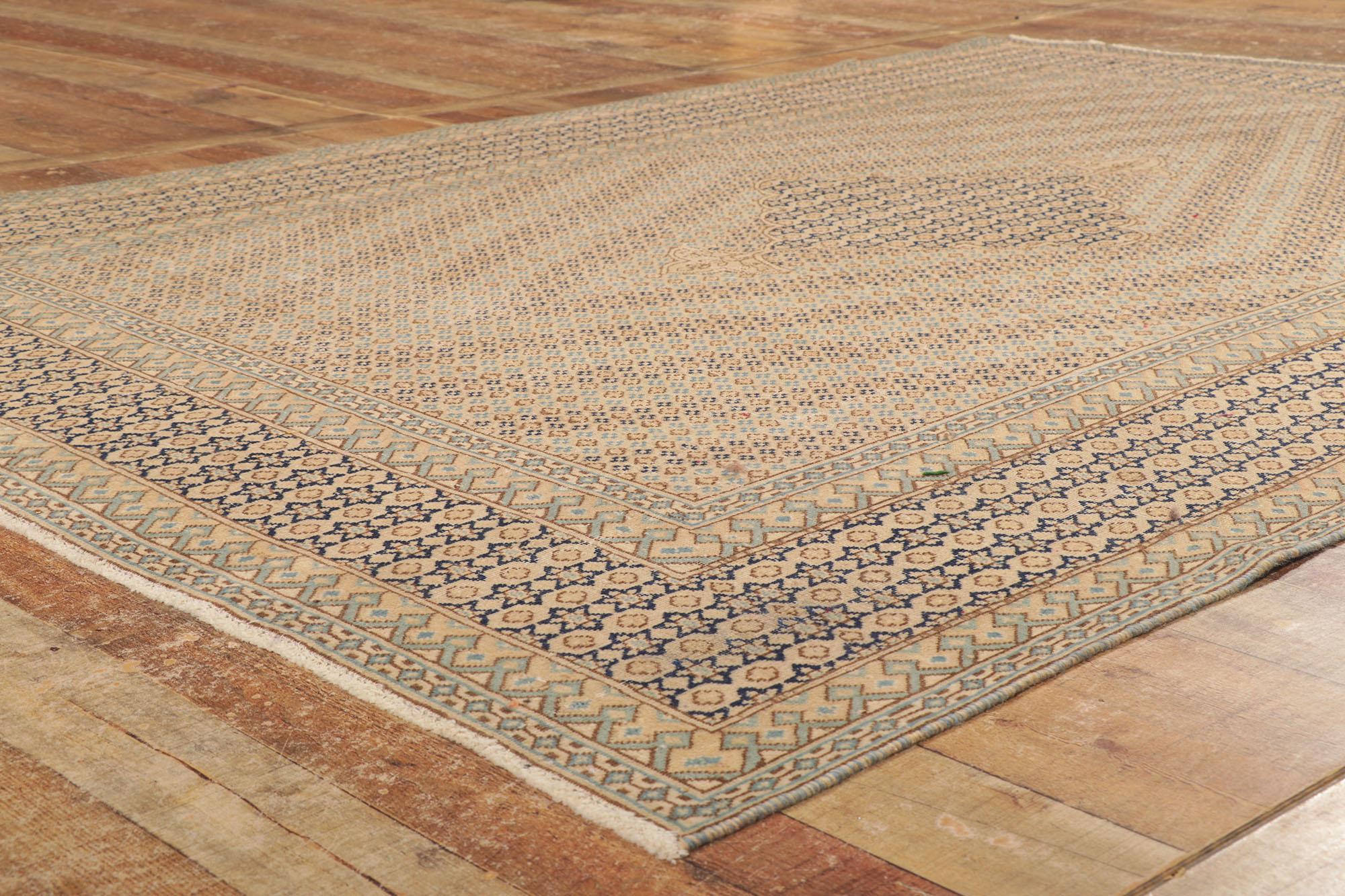 20th Century Vintage Persian Kerman Rug, Relaxed Refinement Meets Soothing Sophistication For Sale