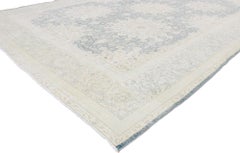 Distressed Vintage Persian Kerman Rug with English Country Cottage Style