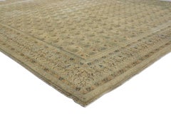 Distressed Vintage Persian Kerman Rug with Rustic Cotswold Countryside Style