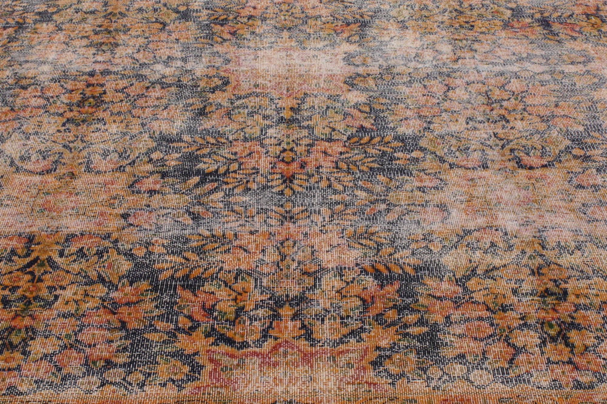Hand-Knotted Distressed Vintage Persian Kerman Rug with Traditional English Rustic Style For Sale