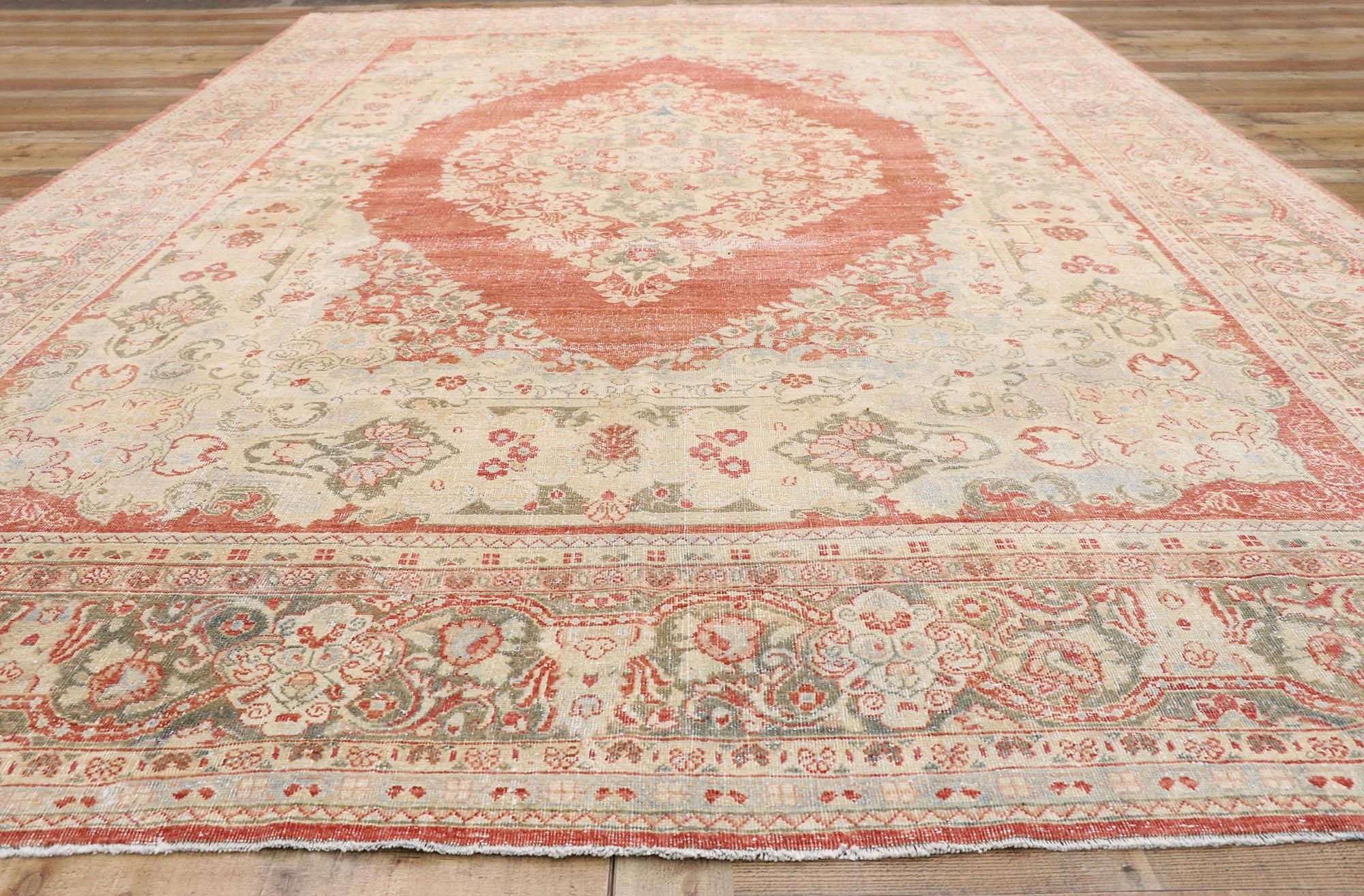 Persischer Mahal-Teppich im Vintage-Stil mit rustikalem englischem Stil, 10'00 x 14'06  (Wolle) im Angebot