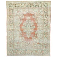 Distressed Vintage Persian Mahal Floral Rug with Rustic English Baroque Style